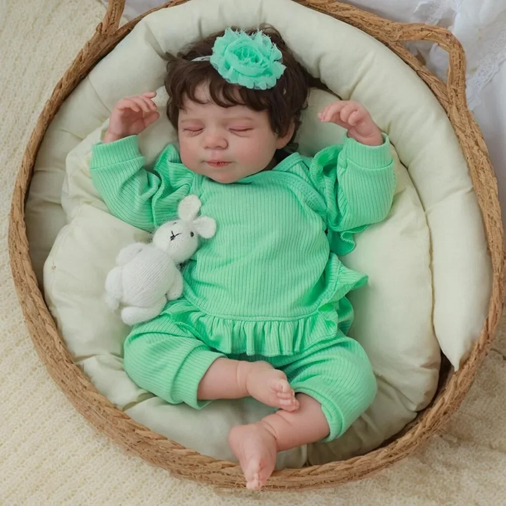🆕18Inch Full Platinum Silicone Reborn Baby Doll Girl Realistic Newborn Sleeping